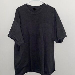 Zumiez grey tight fit short sleeve oversized shirt y2k vintage grunge pocket tee